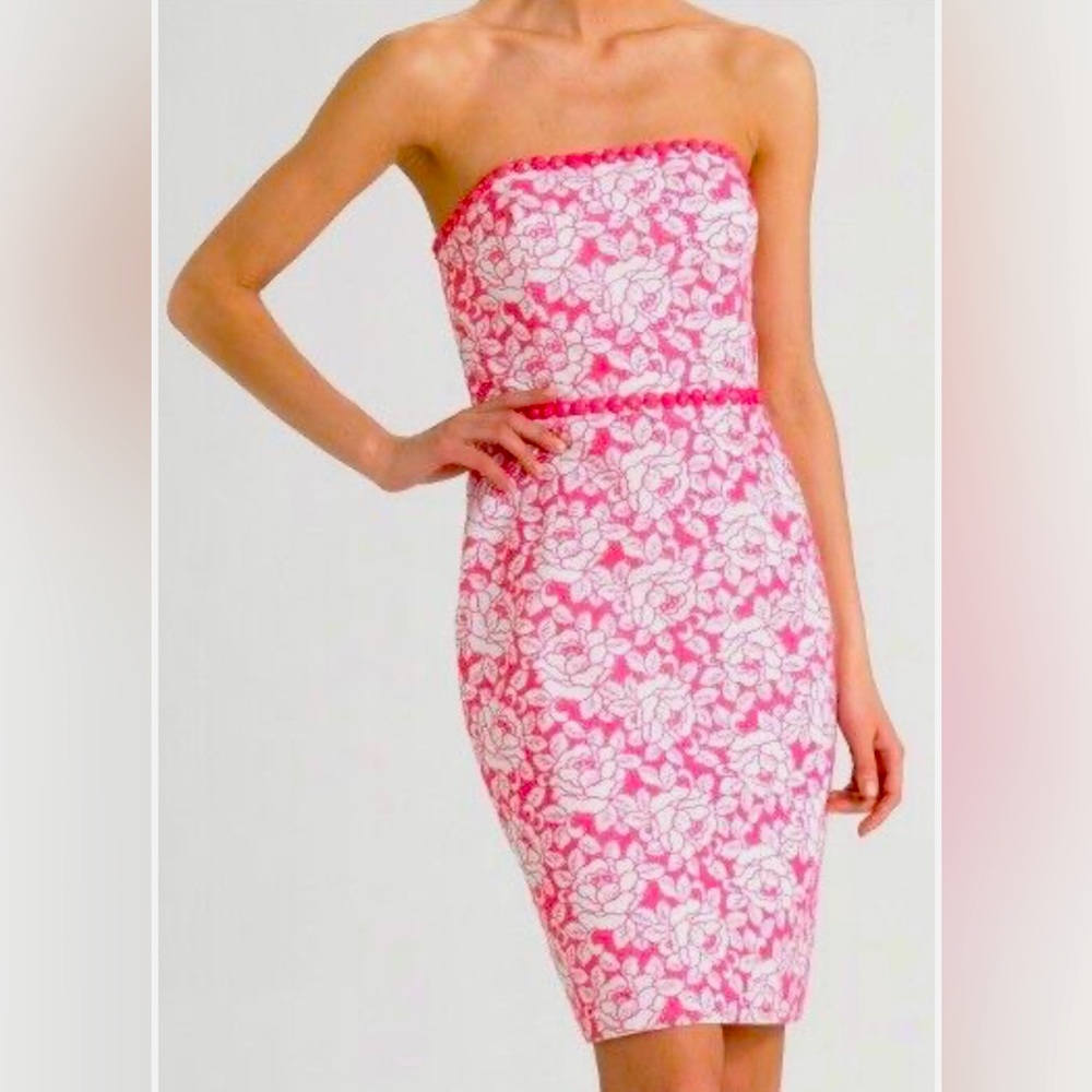 Lilly Pulitzer Allegra Strapless Dress Holy Roses size 8